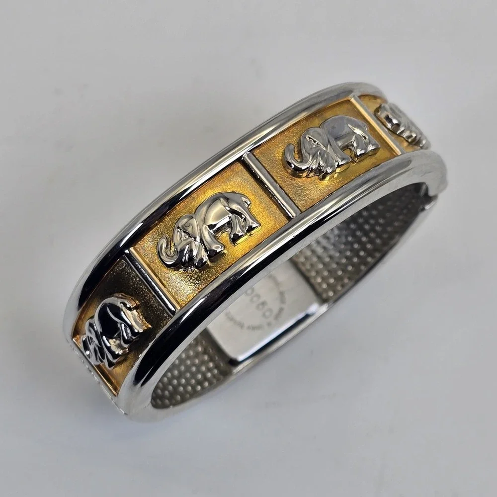 Rumours Elephant Bangle Bracelet Watch Two Tone Gold Silver Quartz New Battery
